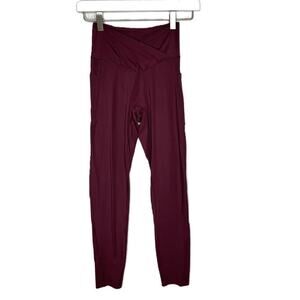 NWT Women's Halara Burgundy Colored 7/8 Length Athletic Leggings, Size Small